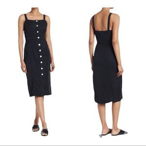 NWT Lovestitch Button Down MIdi Dress Black S